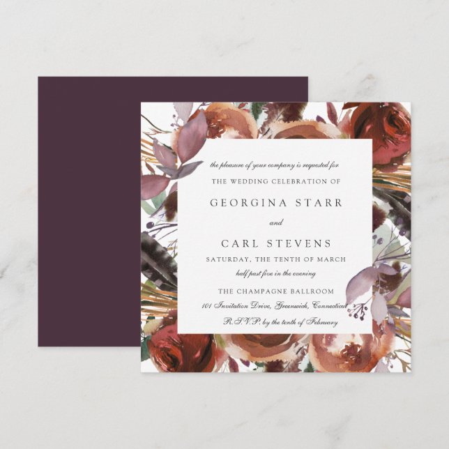 Einladung zur Hochzeit von Butterum & Plum | Platz (Vorne/Hinten)