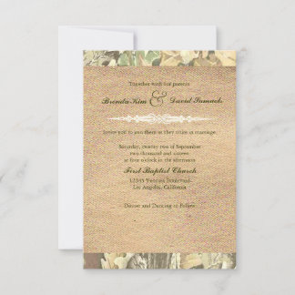 Einladung zur Hochzeit von Camouflage Burlap