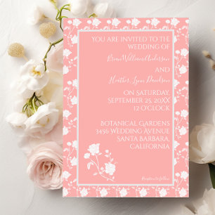 Einladung zur Hochzeit von Coral Vintag Rose