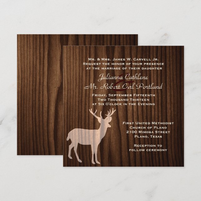Einladung zur Hochzeit von Dunkelwald-Hirsch (Vorne/Hinten)