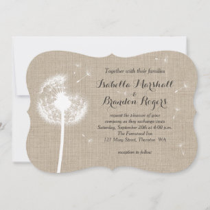 Einladung zur Hochzeit von Floral Burlap