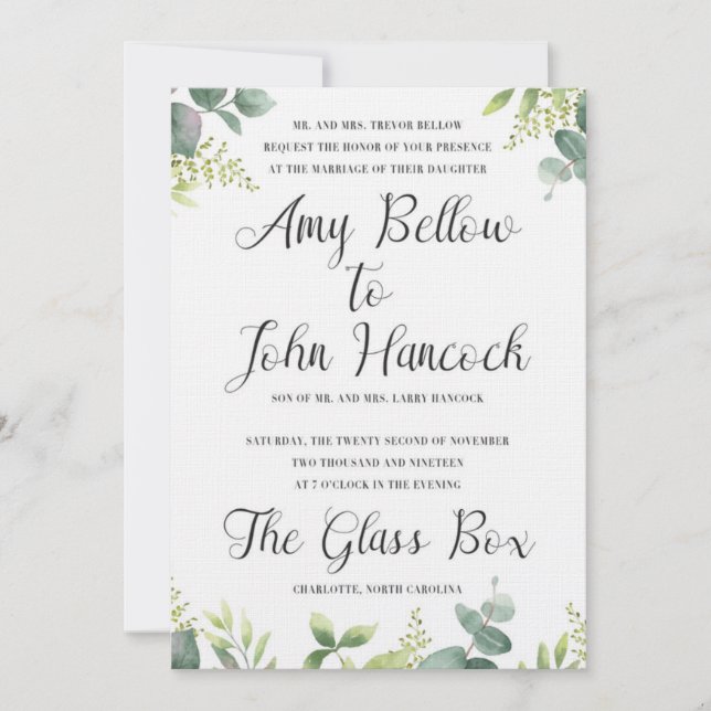Einladung zur Hochzeit von Floral Watercolor (Vorderseite)
