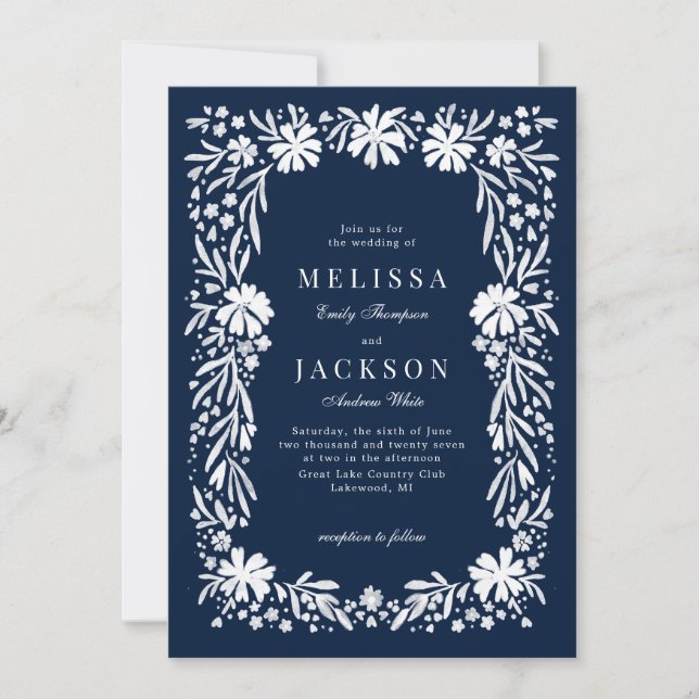 Einladung zur Hochzeit von floralen und botanische (Vorderseite)