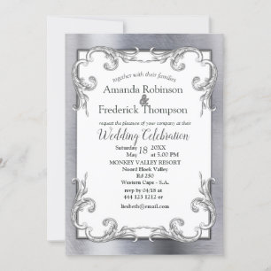 Einladung zur Hochzeit von Foil-Gold-Silver-Brass