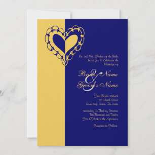 Einladung zur Hochzeit von Gelb und Blauem Herz
