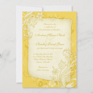 Einladung zur Hochzeit von Gelb und Elfenbein