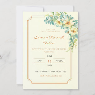 Einladung zur Hochzeit von Gelb und Gold