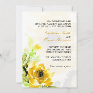 Einladung zur Hochzeit von Gelben Rosen