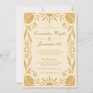 Einladung zur Hochzeit von Gelber Flora und Sonnen