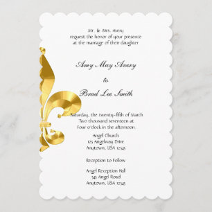 Einladung zur Hochzeit von Gold Lilie