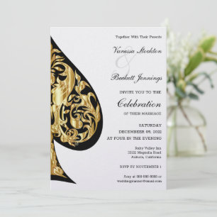 Einladung zur Hochzeit von Gold und Black Spade