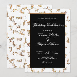 Einladung zur Hochzeit von Gold und Schwarz