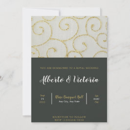 Einladung zur Hochzeit von Gold und Schwarz