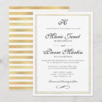 Einladung zur Hochzeit von Goldfolien mit edlem Dr