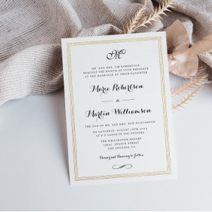 Einladung zur Hochzeit von Goldfolien mit elegante