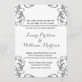Einladung zur Hochzeit von Gray Damask