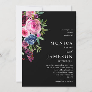 Einladung zur Hochzeit von heißen rosa und blauen 