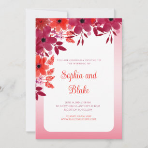 Einladung zur Hochzeit von hübscher Roter Flora