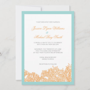 Einladung zur Hochzeit von Korallen für Hochzeiten
