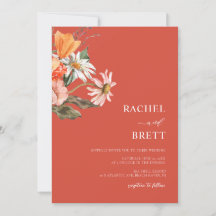 Einladung zur Hochzeit von Korallen und Rosa