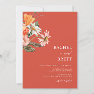 Einladung zur Hochzeit von Korallen und Rosa