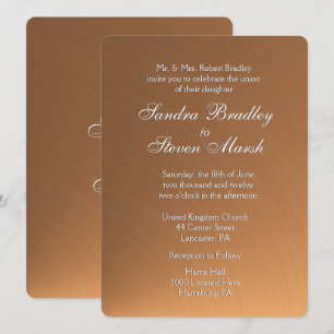 Einladung zur Hochzeit von Kupfer