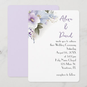 Einladung zur Hochzeit von Lavender und Blauer Flo