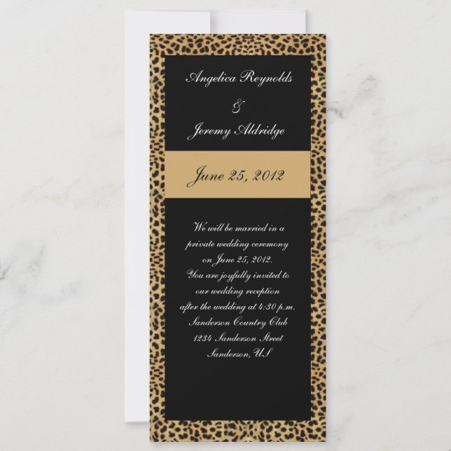 Einladung zur Hochzeit von Leopard Print Post (Vorderseite)