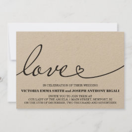 Einladung zur Hochzeit von Lieben - Kraftpapier