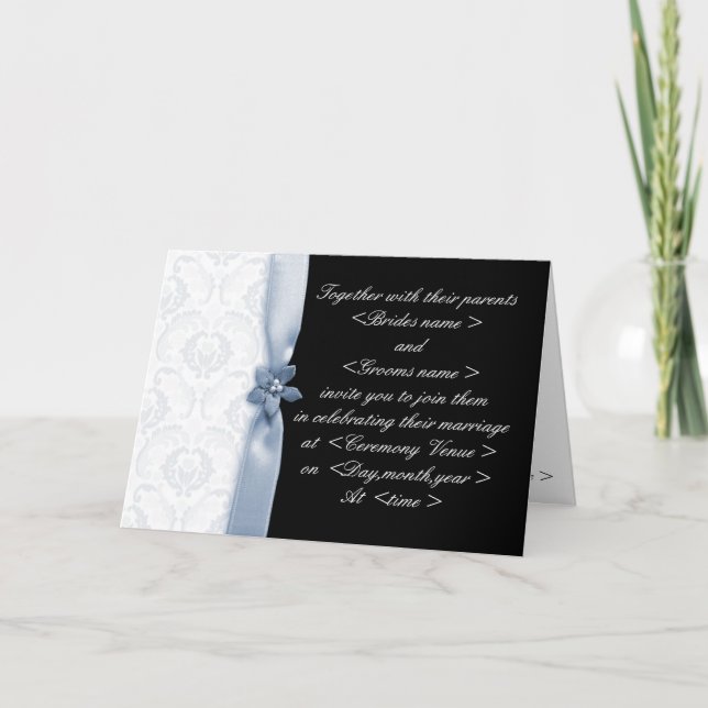 Einladung zur Hochzeit von Light Blue & Black Dama (Vorderseite)