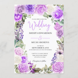 Einladung zur Hochzeit von lila Blumenfrüchten