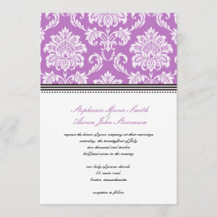 Einladung zur Hochzeit von lila Damask