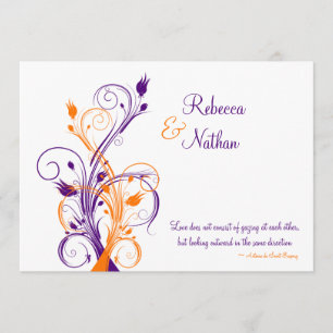 Einladung zur Hochzeit von lila, orangefarbenen, w