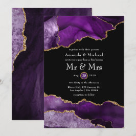 Einladung zur Hochzeit von lila und Gold Agate