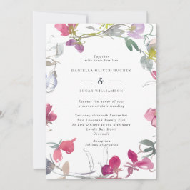 Einladung zur Hochzeit von lila und rosa süßen Erb