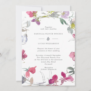 Einladung zur Hochzeit von lila und rosa süßen Erb