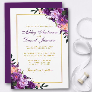 Einladung zur Hochzeit von lila Violett