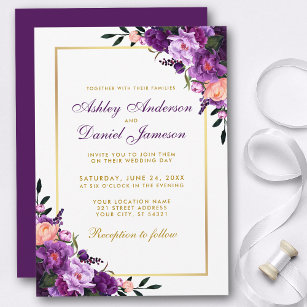 Einladung zur Hochzeit von lila Violett