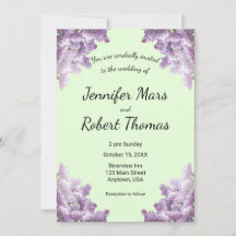 Einladung zur Hochzeit von Lilac und Light Sage