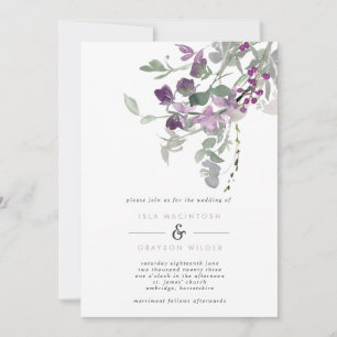 Einladung zur Hochzeit von Lilac und Lila Blumen