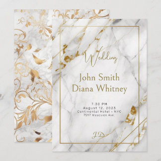 Einladung zur Hochzeit von Luxus-Gold und weißem M