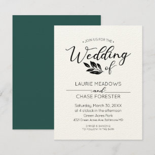 Einladung zur Hochzeit von Minimal Branch