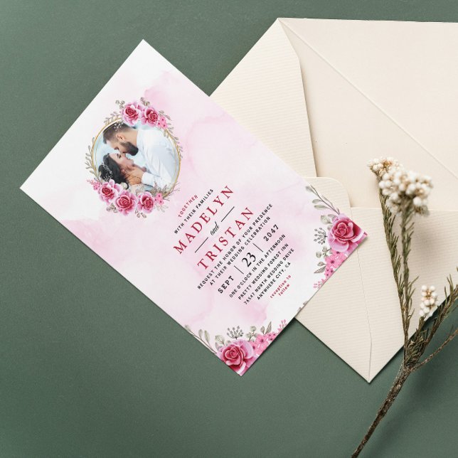 Einladung zur Hochzeit von Minimalistischen Blumen (Von Creator hochgeladen)