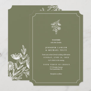 Einladung zur Hochzeit von Minimalistischen Wildbl