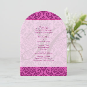 Einladung zur Hochzeit von Monogram Raspberry Pink