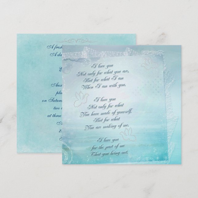 Einladung zur Hochzeit von Nautic Lace (Vorne/Hinten)