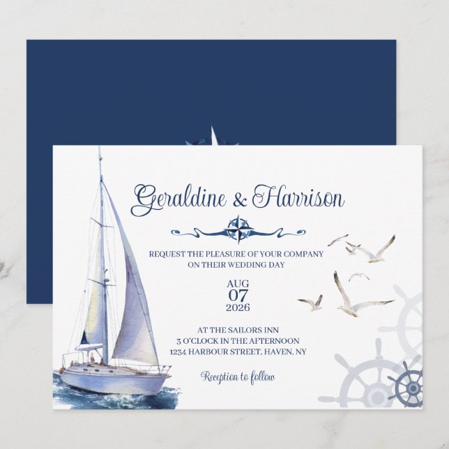 Einladung zur Hochzeit von Nautic Segelyacht (Vorne/Hinten)