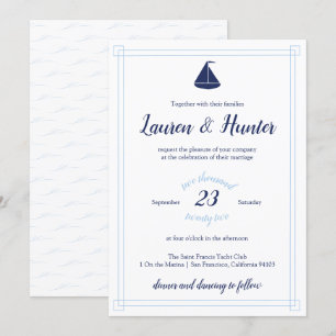 Einladung zur Hochzeit von Nautical Sailboat