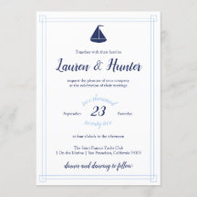 Einladung zur Hochzeit von Nautical Sailboat