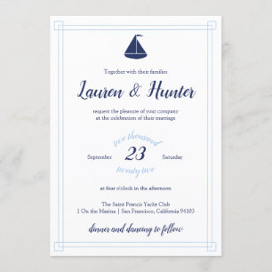 Einladung zur Hochzeit von Nautical Sailboat